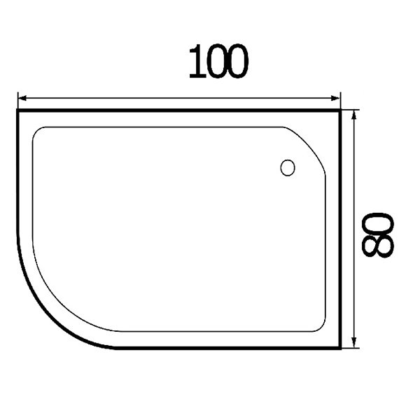 Поддон для душа Wemor 100/80/24 R 100x80, правый, ABS-пластик, цвет белый
