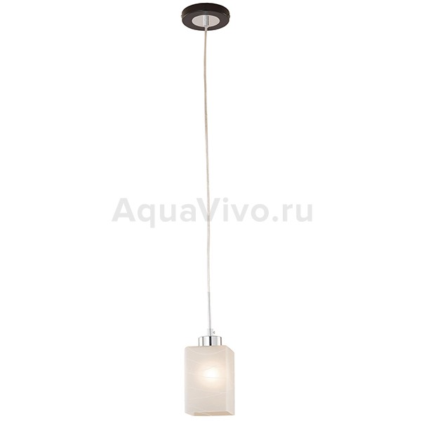 Подвесной светильник Citilux Оскар CL127111, арматура хром / венге, плафон стекло белое, 12х12 см