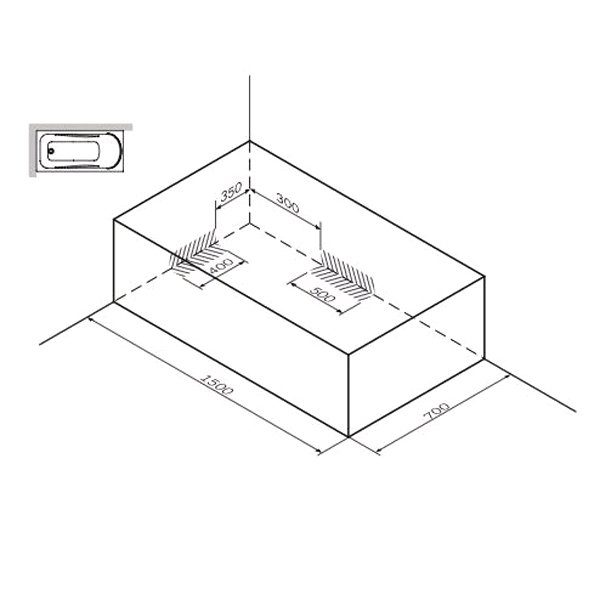 Акриловая ванна AM.PM Sense 150x70, цвет белый