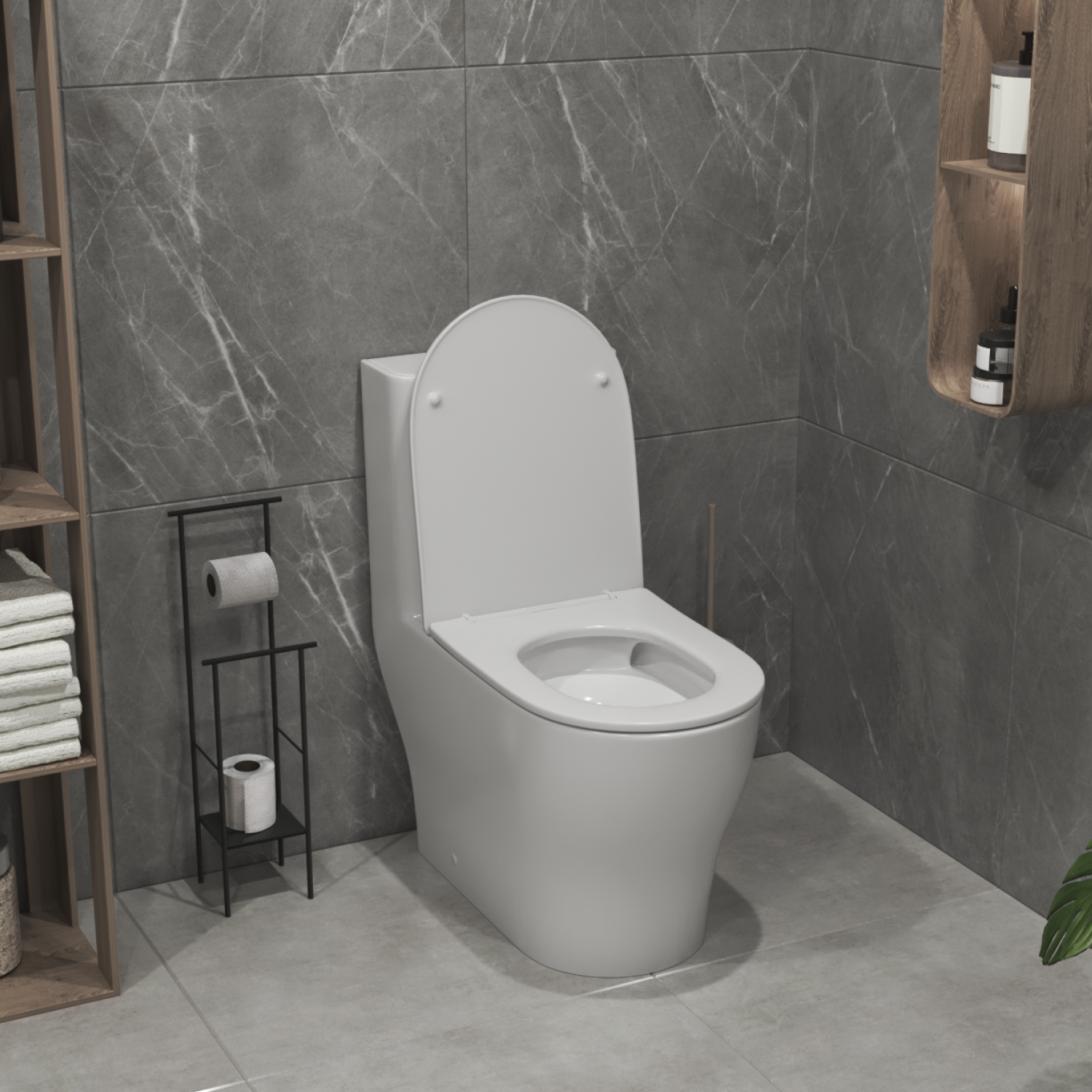 Унитаз-моноблок Joki Palace T JK86382100 напольный, безободковый, смыв Торнадо, с сиденьем микролифт, цвет белый