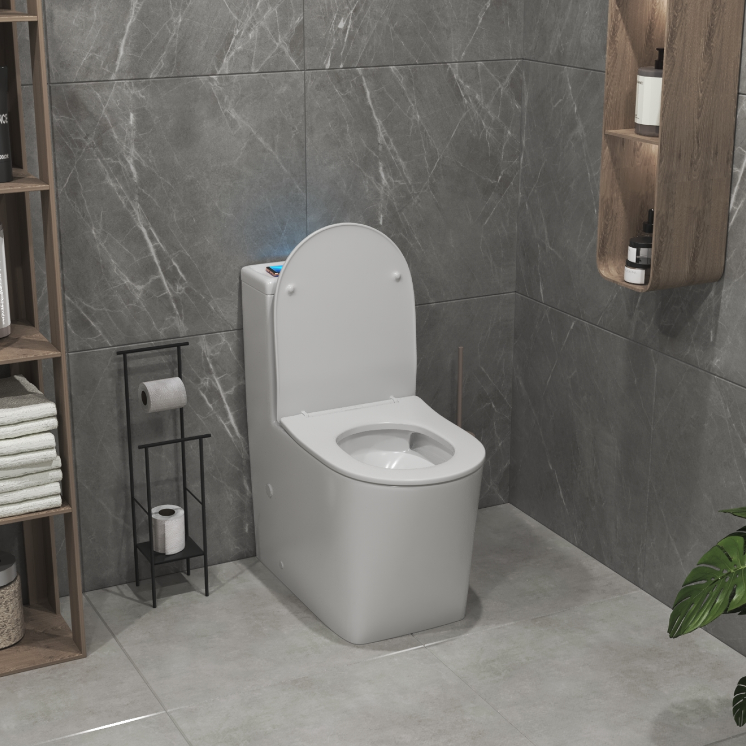Унитаз-моноблок Joki Royal T JK86472103 напольный, безободковый, смыв Торнадо, с сиденьем микролифт, цвет белый