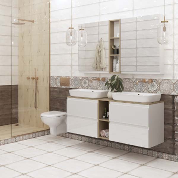 Мебель для ванной Cersanit Moduo 60, со столешницей, цвет белый / дуб - фото 1