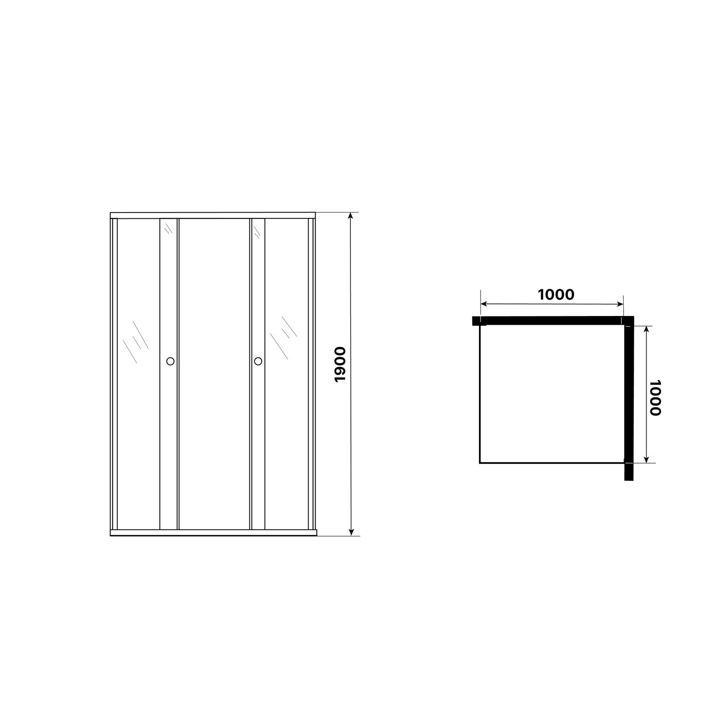 Душевой уголок Niagara Eco NG-1010-14Q Black 100х100, стекло мозаика, профиль черный матовый - фото 1