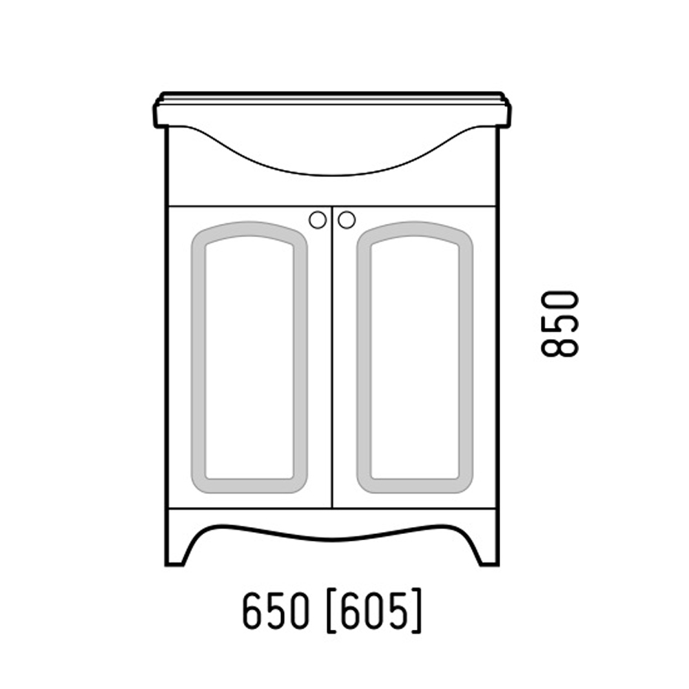 Тумба под раковину Corozo Классика 65, угловая, цвет белый - фото 1