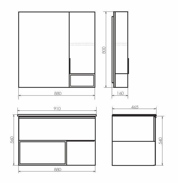 Мебель для ванной Comforty Франкфурт 90 с раковиной Quadro 90, цвет дуб шоколадно-коричневый