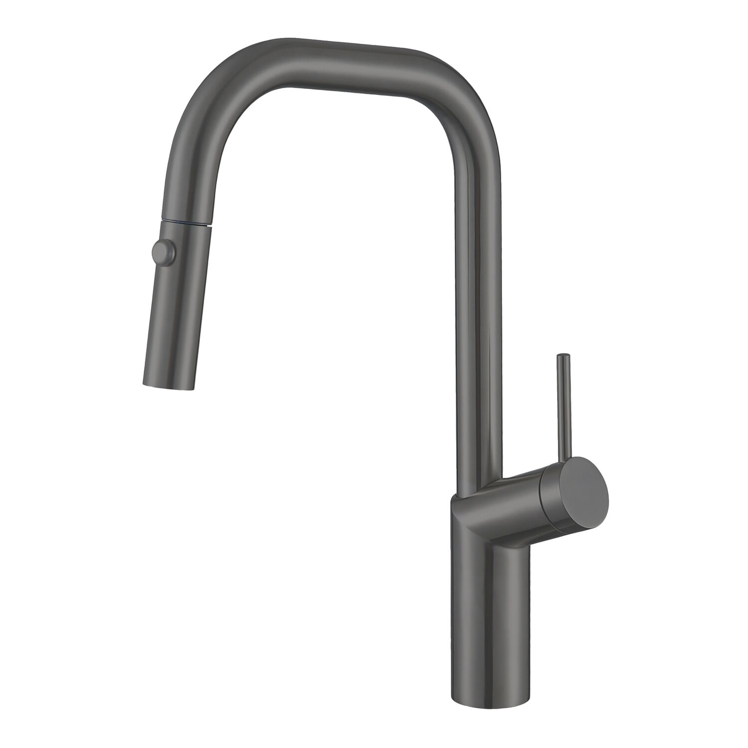 Смеситель Vincea VKF-107GM для кухни, с выджвижным изливом, цвет вороненая сталь