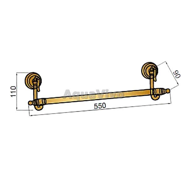 Полотенцедержатель Boheme Medici 10602, 50 см, цвет бронза - фото 1