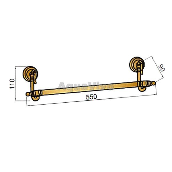 Полотенцедержатель Boheme Medici 10602, 50 см, цвет бронза