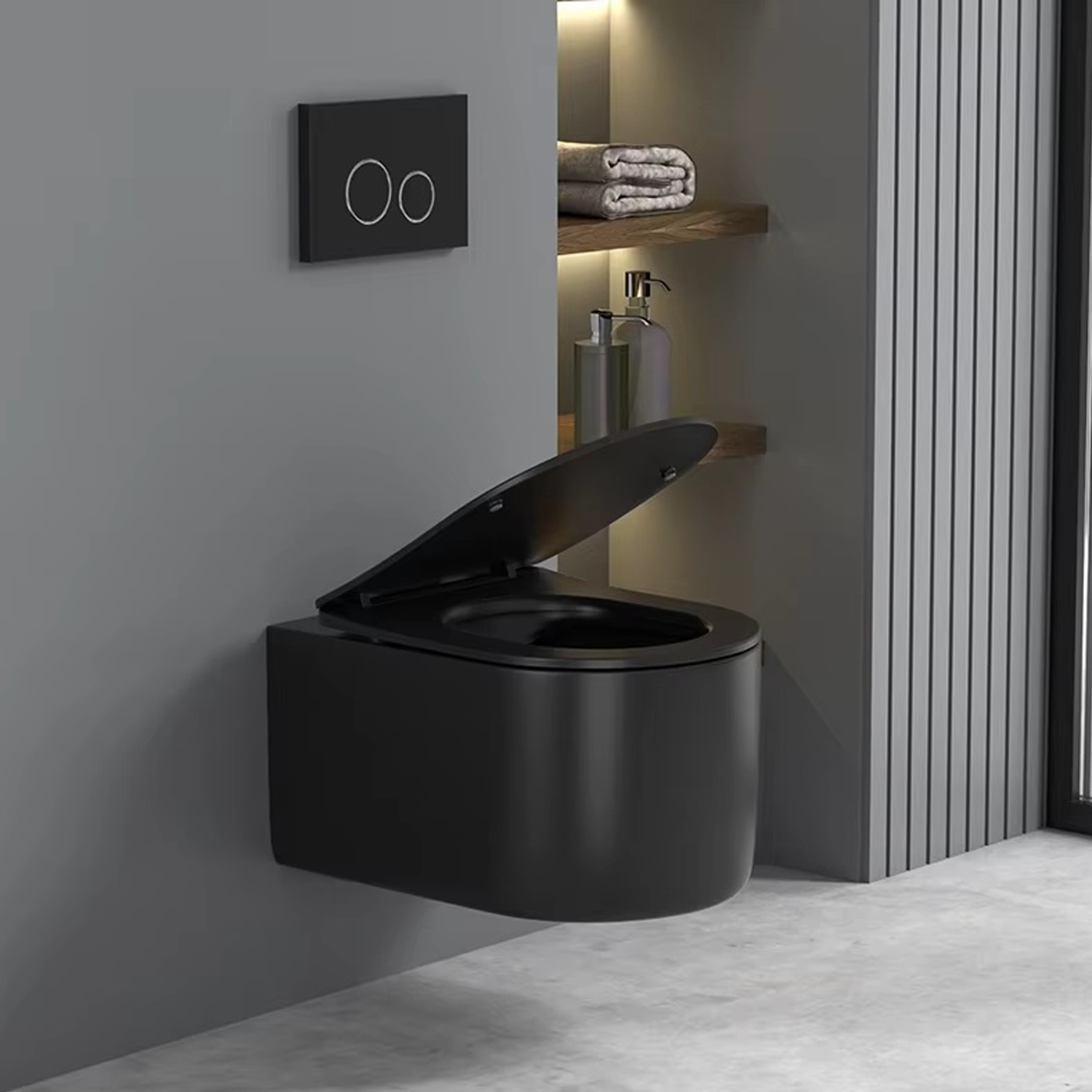 Унитаз CeruttiSPA Tanaro Aria MB CT9238 подвесной, безободковый, с сиденьем микролифт, цвет черный матовый - фото 1
