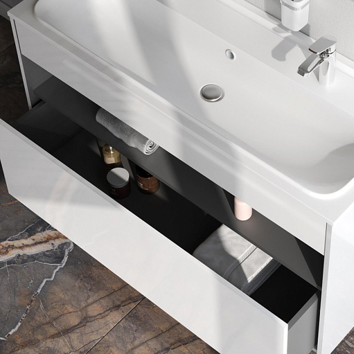 Тумба под раковину AM.PM Func 120, цвет белый глянец - фото 1