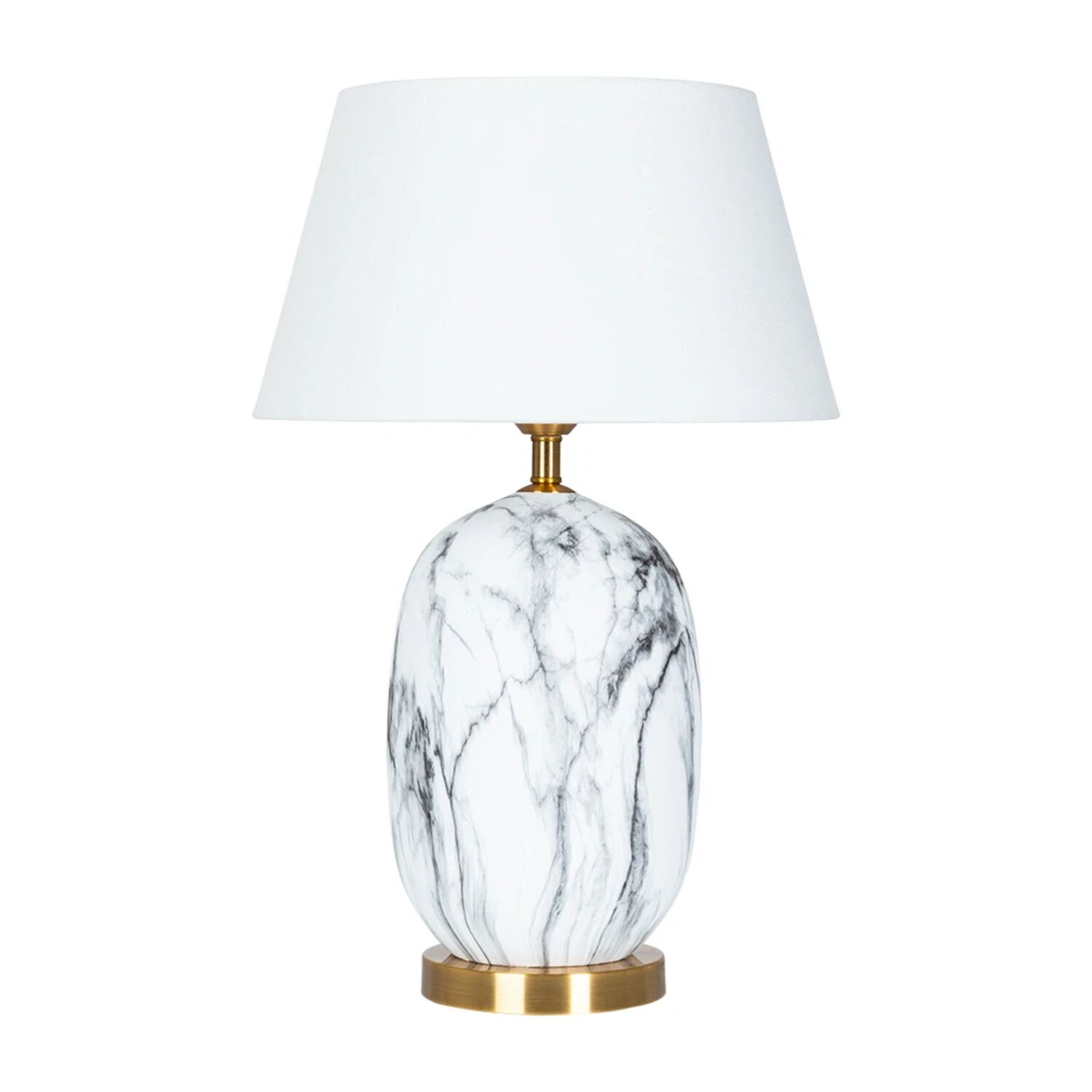 Декоративная настольная лампа Arte Lamp Sarin A4061LT-1PB, арматура полированная медь, плафон ткань бежевая