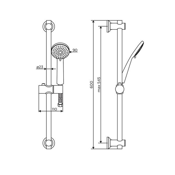 Душевой гарнитур Dorff Logic D0103000SS, цвет хром