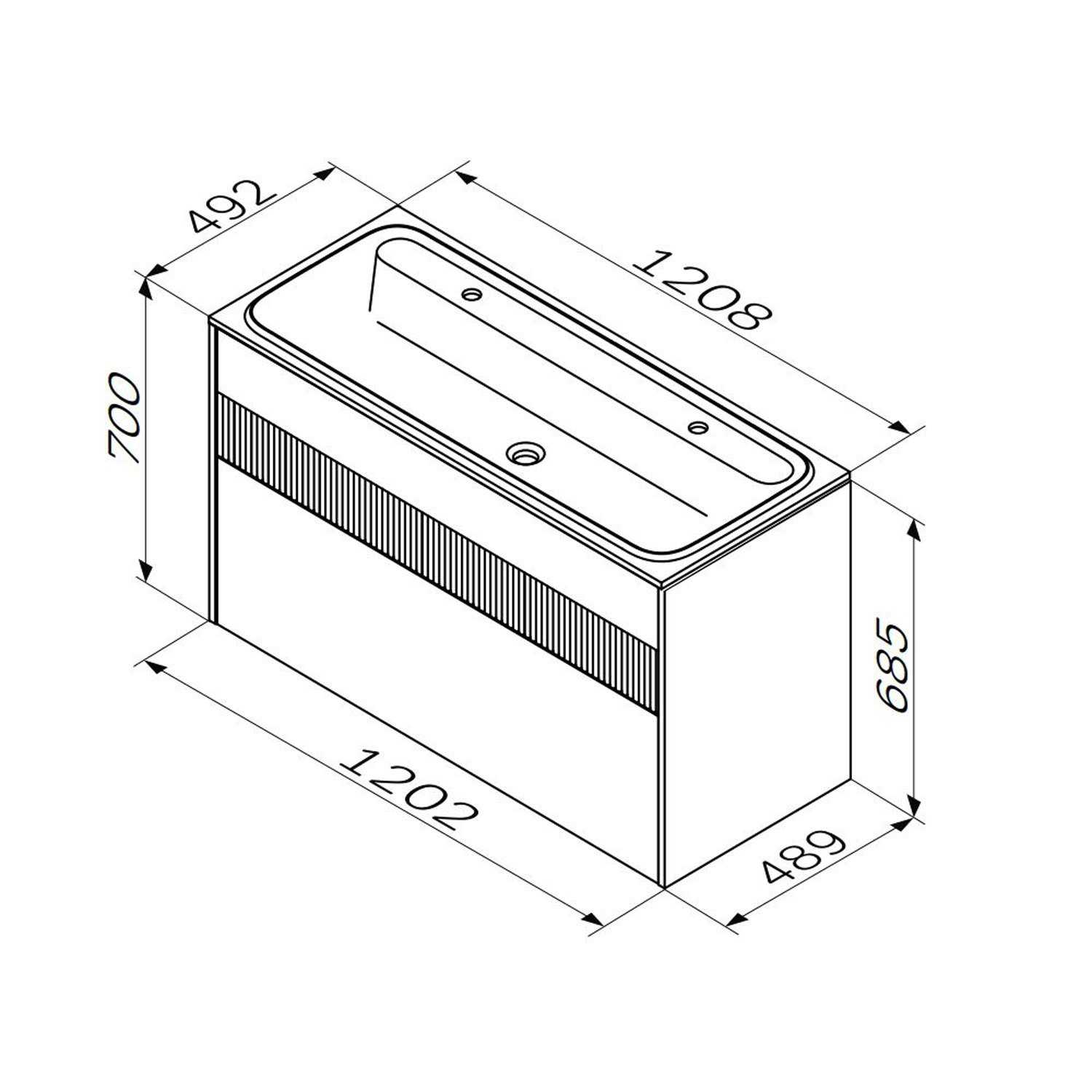 Тумба под раковину AM.PM Func 120, цвет белый матовый
