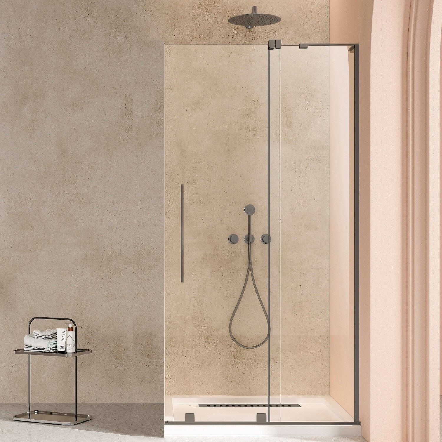 Душевая перегородка Vincea Walk-In VSW-4WSL 120x200, стекло прозрачное, профиль вороненая сталь