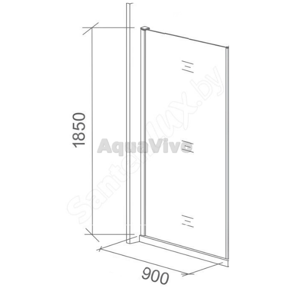 Боковая стенка Good Door Saturn SP-90-C-CH 90, стекло прозрачное, профиль хром - фото 1