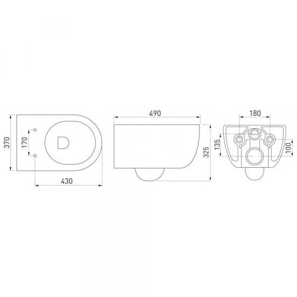 Комплект Berges 047237 унитаза Ego Rimless с сиденьем микролифт и инсталляции Novum 525 с кнопкой D7 белый / хром глянцевый