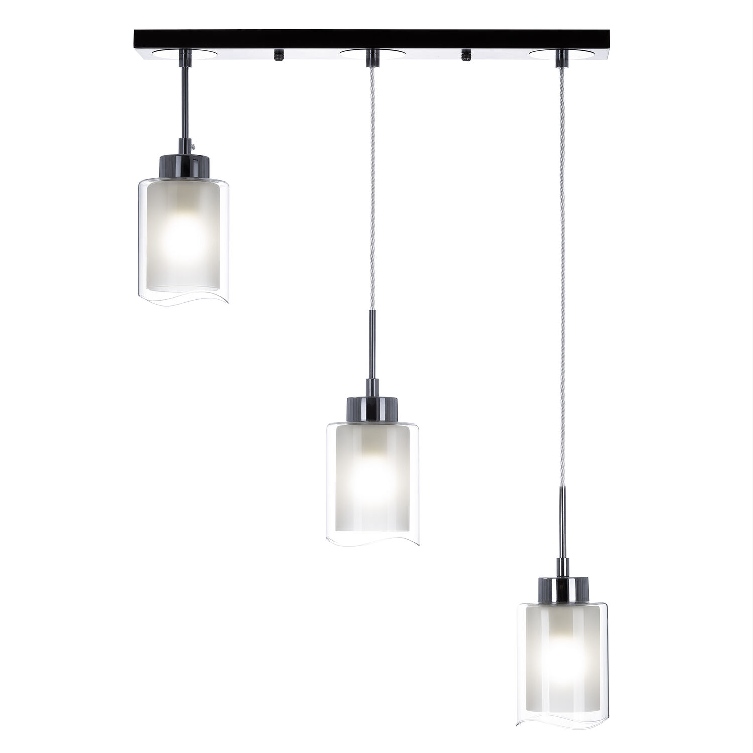 Подвесной светильник Citilux Фортуна CL156232, арматура венге, плафоны стекло прозрачный / белый - фото 1