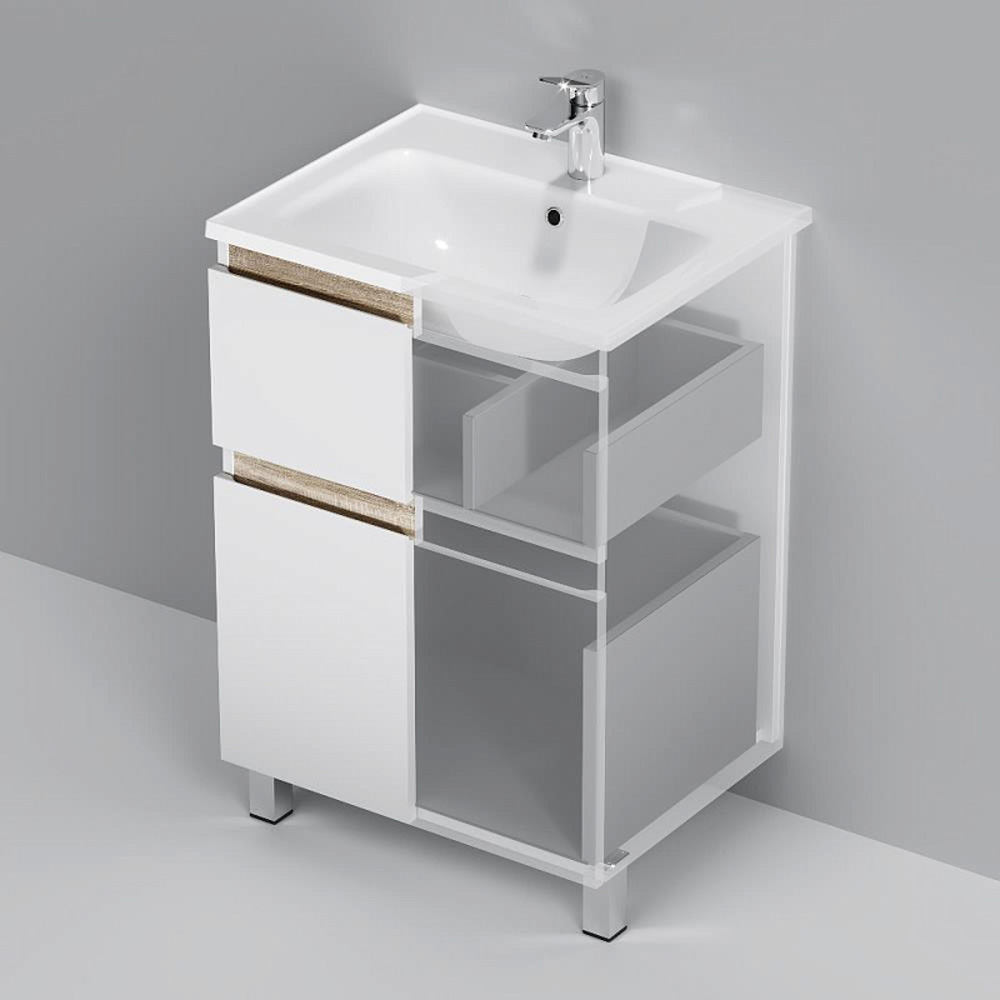 Мебель для ванной AM.PM X-Joy 60 напольная, цвет белый глянец/дерево - фото 1