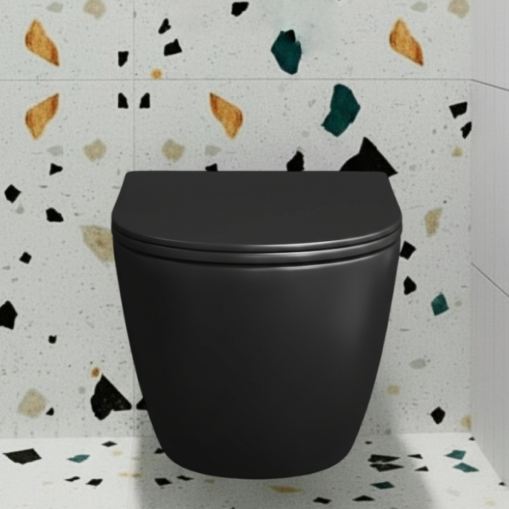 Комплект: Инсталляция AM.PM Pro I012704+Кнопка I049001 белая+JOKI Stella T JK1141020MB черный унитаз, смыв торнадо