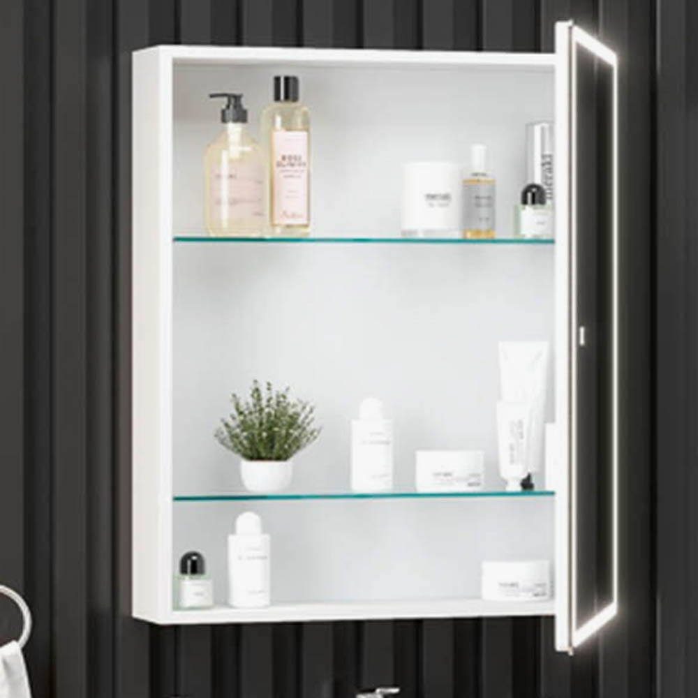 Шкаф-зеркало Оника Орби 70, с подсветкой и диммером, цвет белый - фото 1