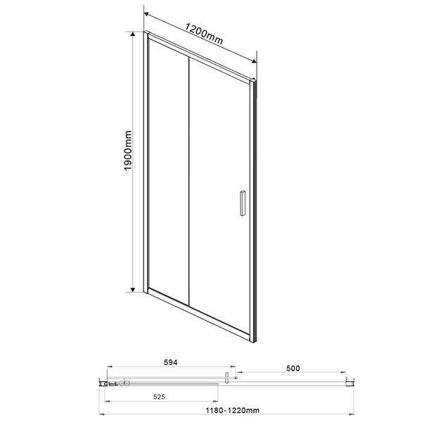 Душевая дверь Vincea Garda VDS-1G 120x190, стекло шиншилла, профиль хром