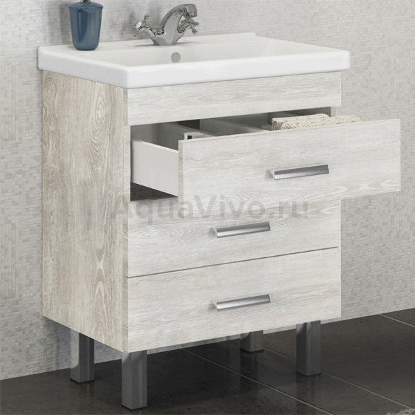 Мебель для ванной Comforty Никосия 80Н, цвет дуб белый - фото 1