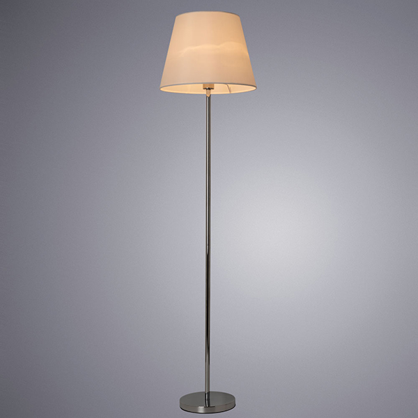 Торшер Arte Lamp Elba A2581PN-1CC, арматура хром, плафон ткань белая, 38х38 см - фото 1