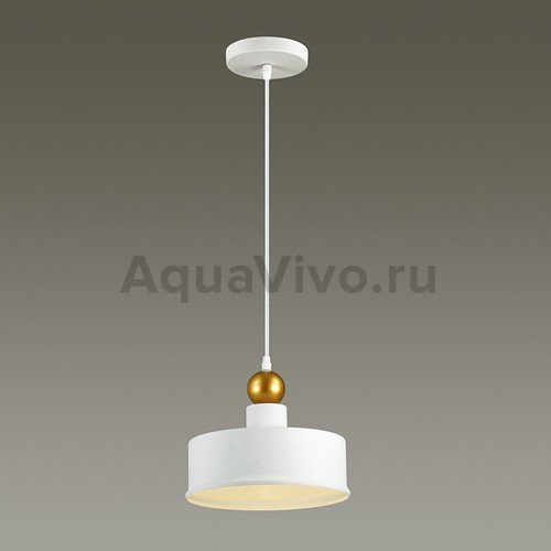 Подвесной светильник Odeon Light Bolli 4090/1, арматура белая, плафон металл белый, 25х137 см - фото 1