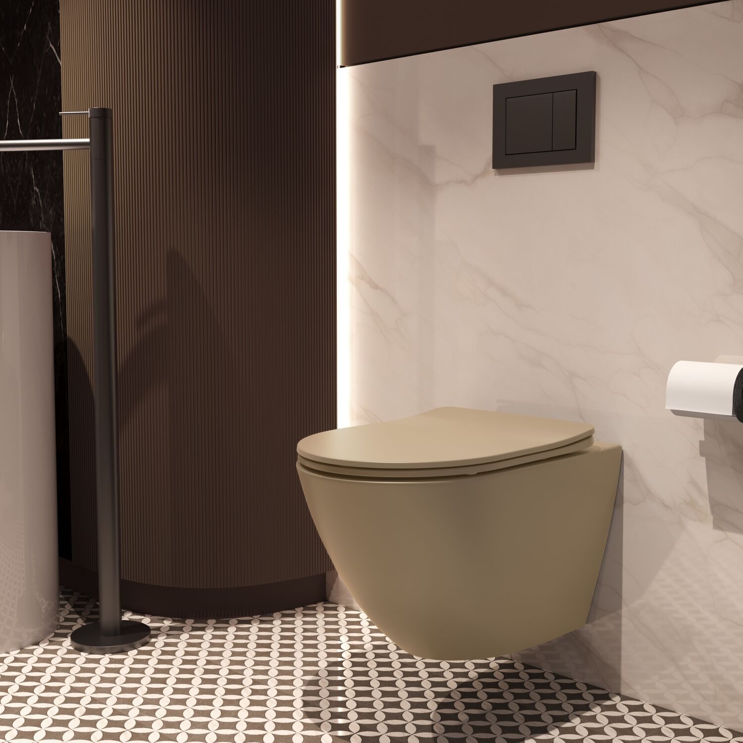 Унитаз Vincea Globo VT1-14STMC подвесной, безободковый, смыв Торнадо, с сиденьем микролифт, цвет капучино матовый - фото 1