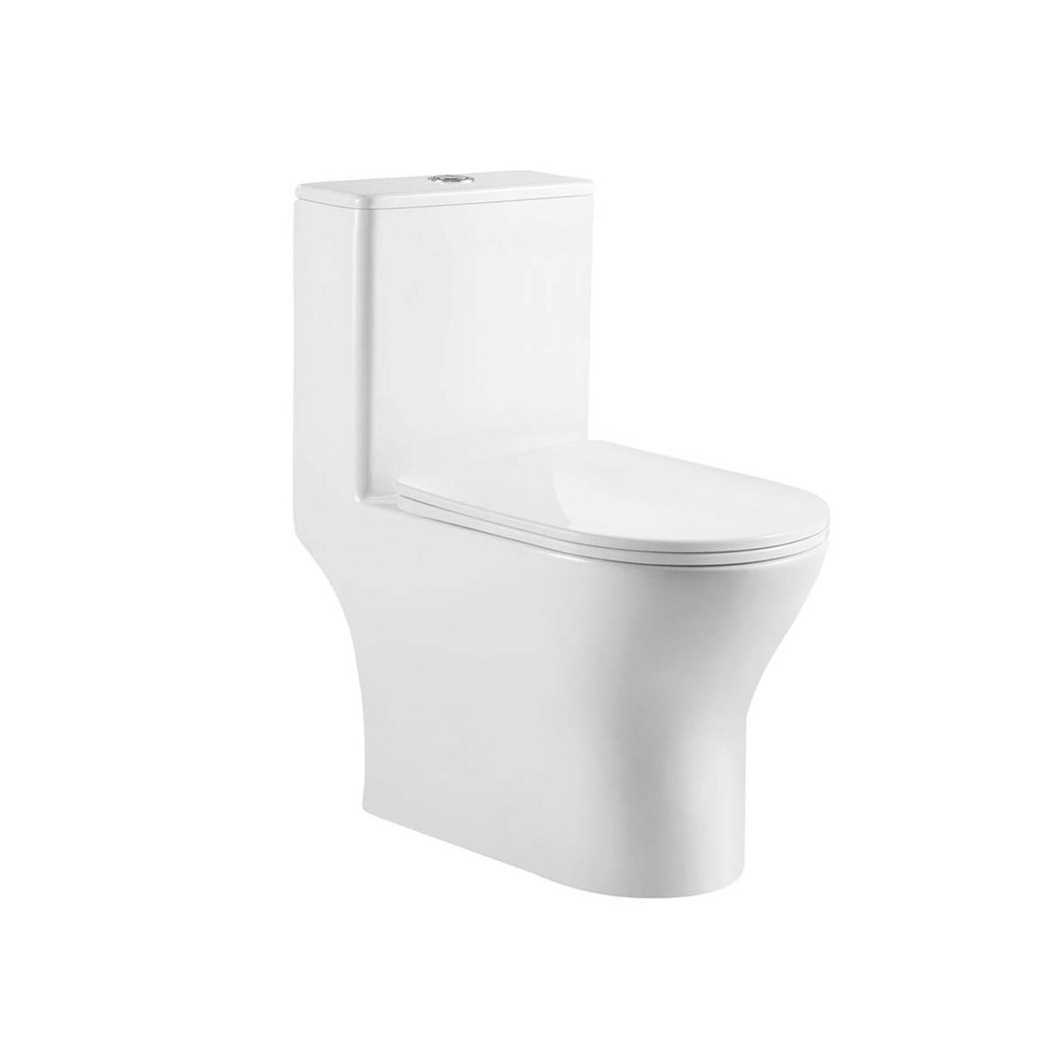 Унитаз-моноблок Акватек Гелиос AQ2816T-00 напольный, безободковый, смыв Торнадо, с сиденьем микролифт, цвет белый - фото 1