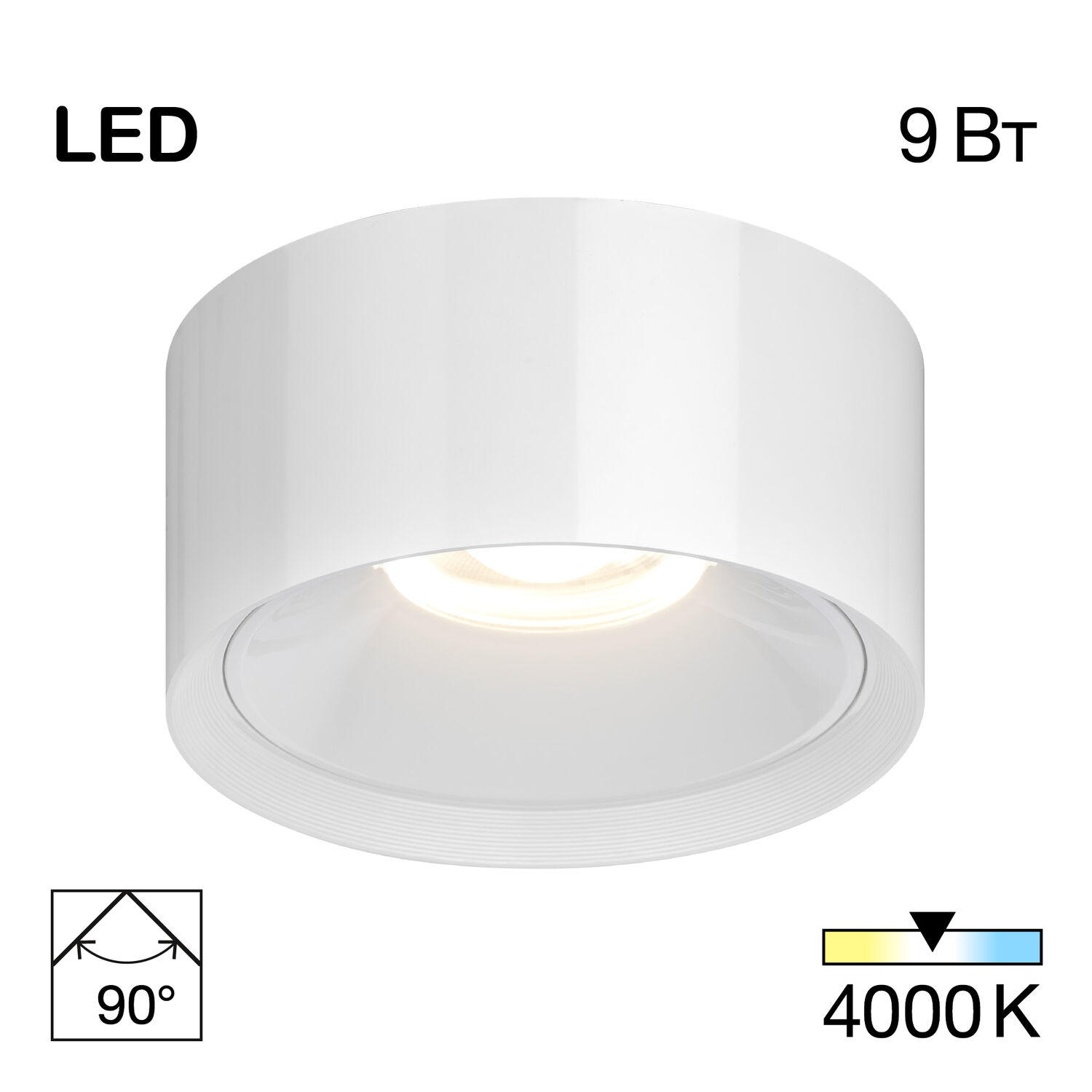 Накладной светильник Citilux Ровер CL743090N, арматура белая