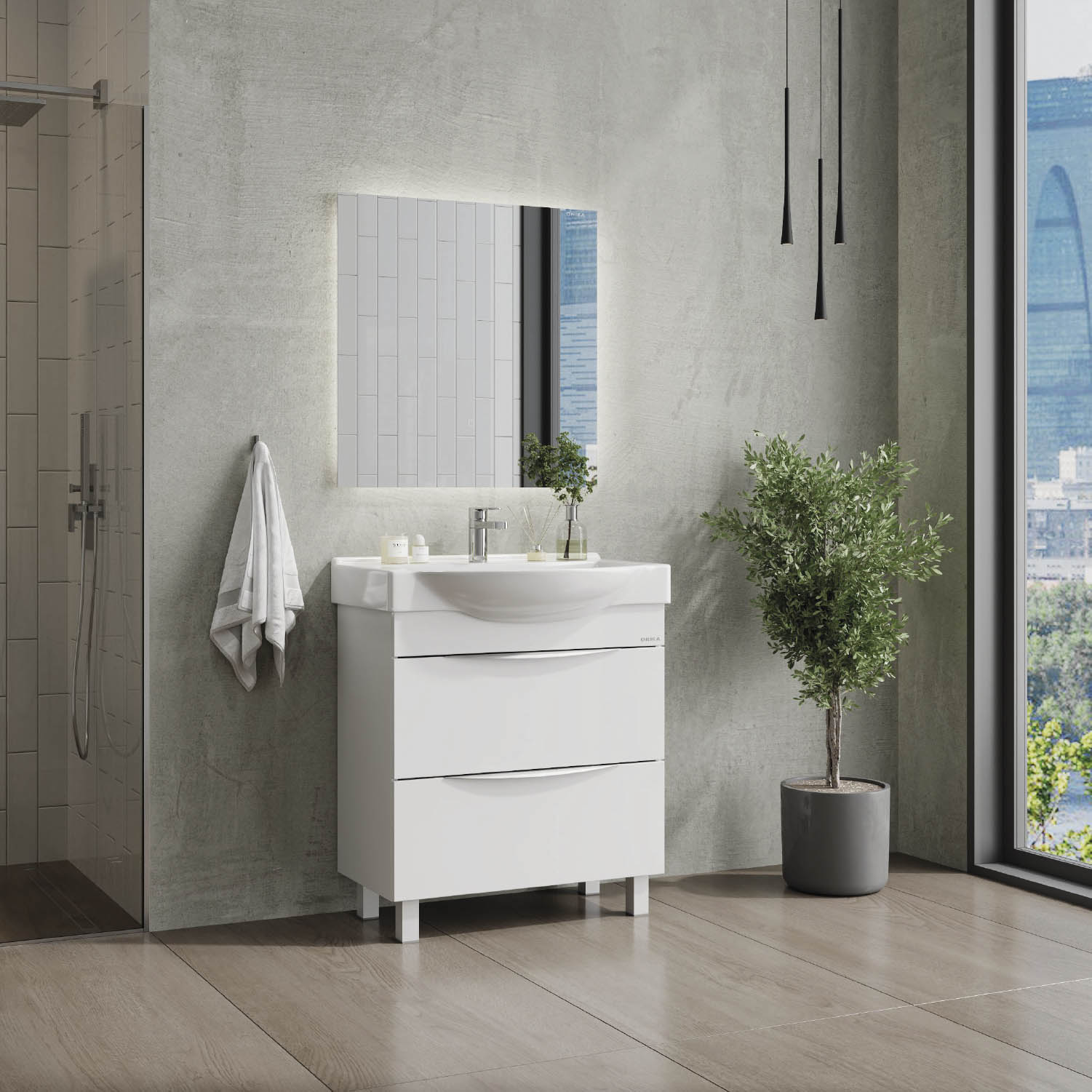 Мебель для ванной Оника Навиа 65, напольная, цвет белый - фото 1