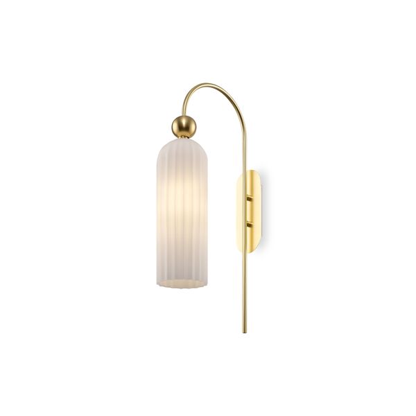 Бра Maytoni Antic MOD302WL-01W, арматура золото, плафон стекло белое - фото 1