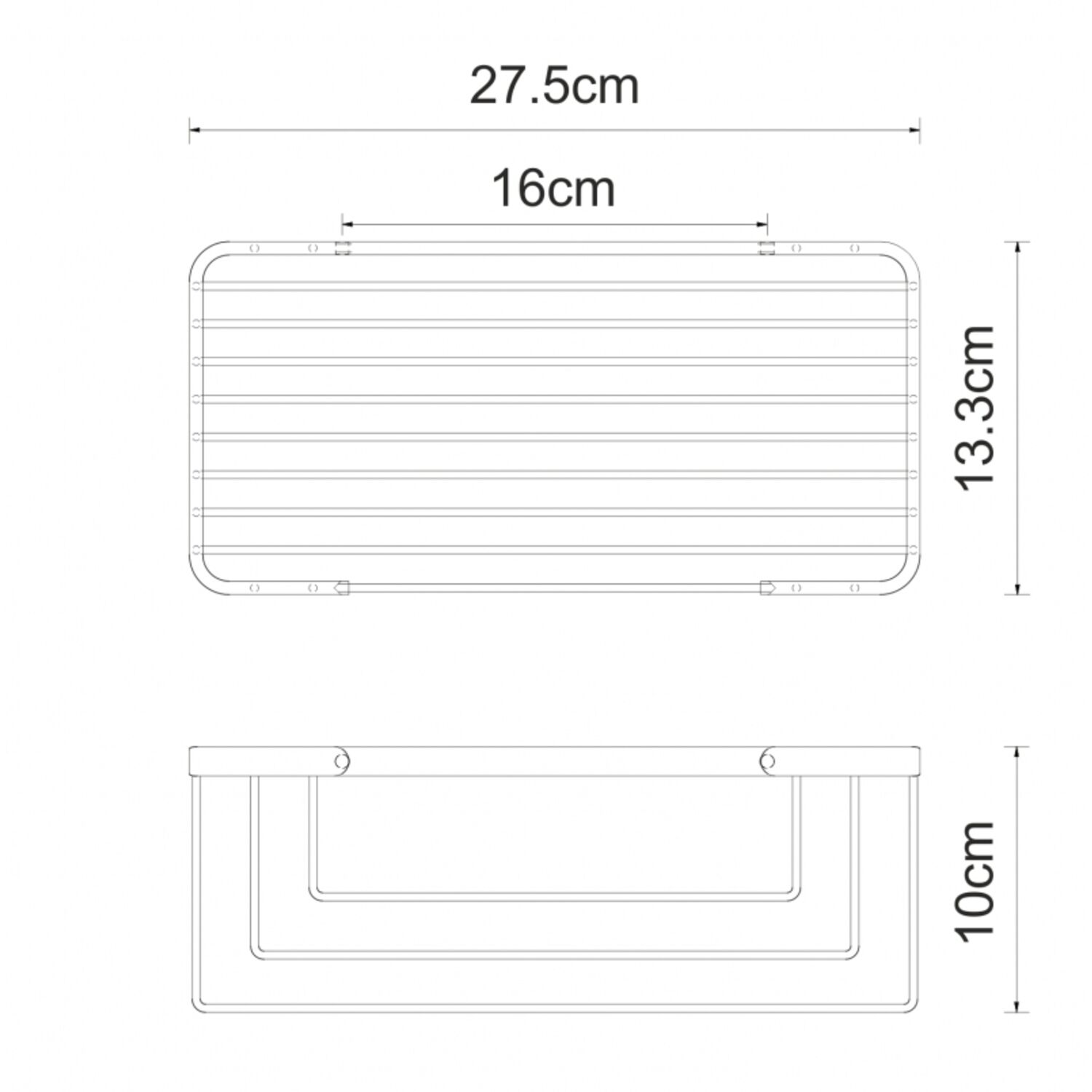 Полка WasserKRAFT K-711GLOSS Black, металлическая, цвет черный глянцевый - фото 1