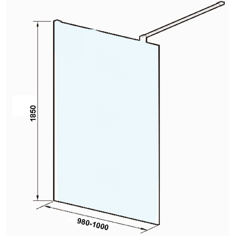 Душевая перегородка Weltwasser WW400 100G-1 100х185, стекло прозрачное, профиль хром