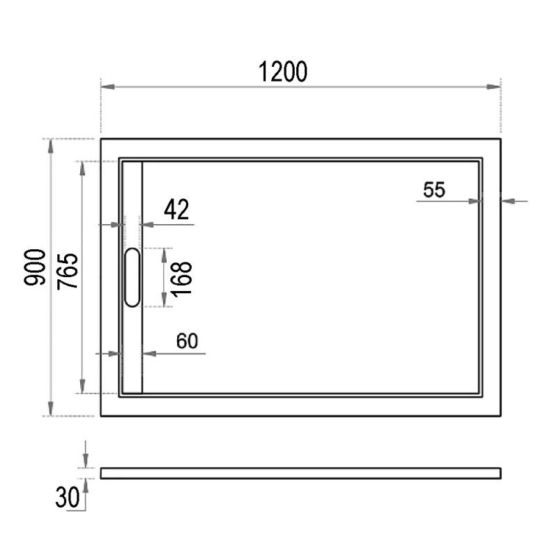Поддон для душа Weltwasser WW TRS 12090 STONE-BL 120x90, литьевой мрамор, цвет черный