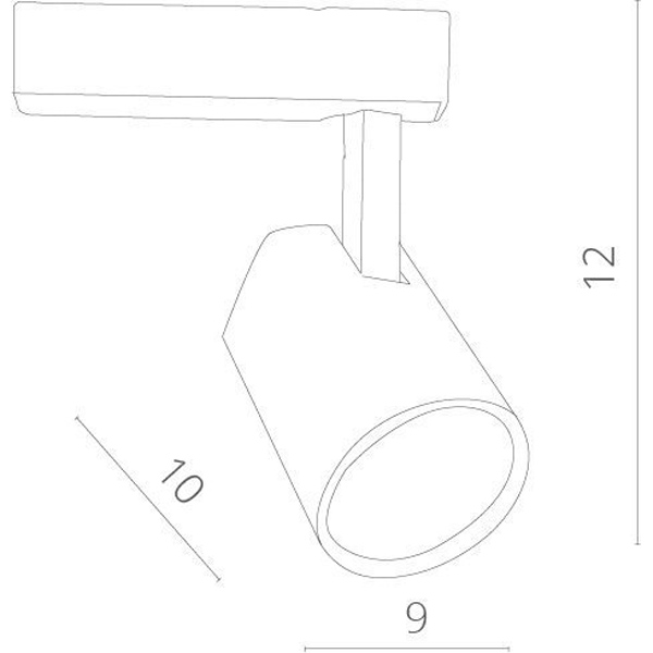 Трековый светильник Arte Lamp Amico A1821PL-1BK, арматура черная, плафон металл черный, 13х9 см
