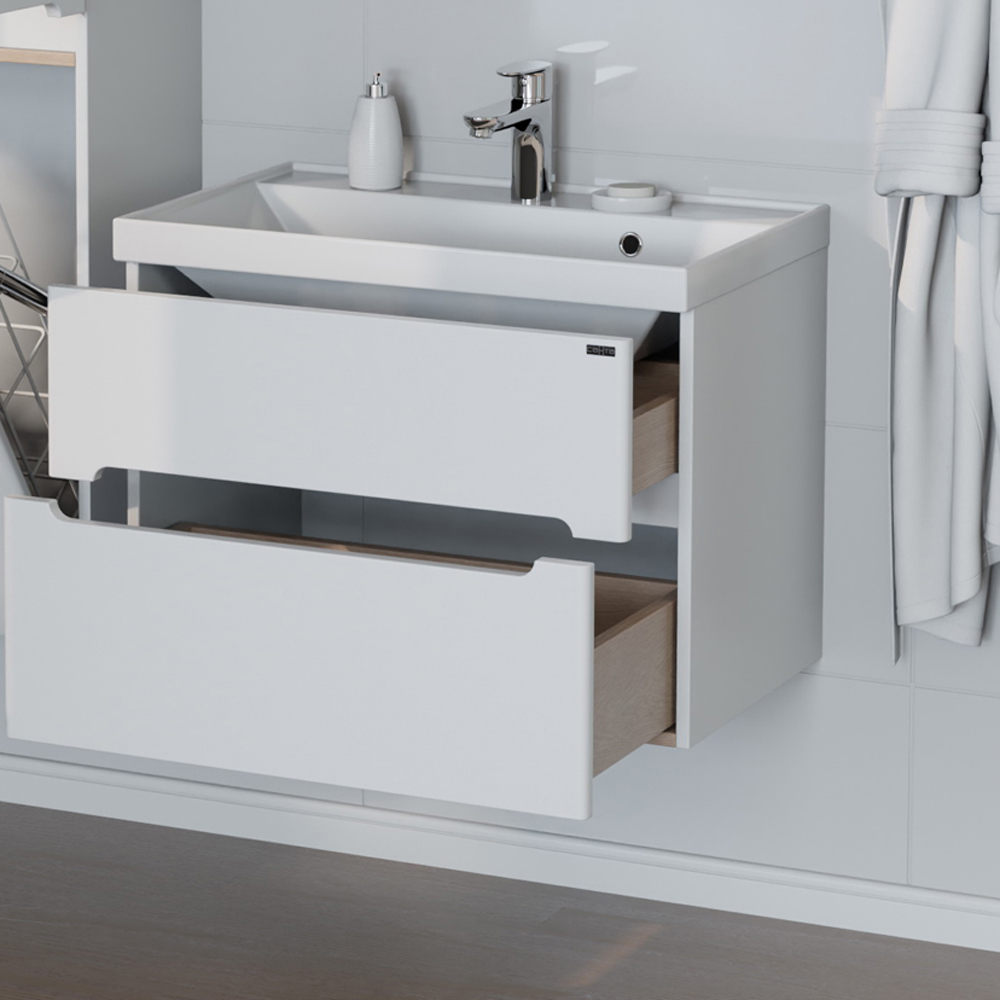 Тумба Санта Лондон 70, под раковину Астория, подвесная, с ящиками, цвет белый - фото 1