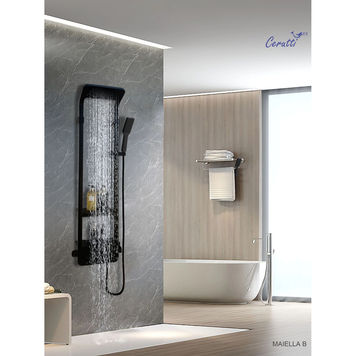 Душеая панель CeruttiSPA Maiella B CT8985, цвет черный глянцевый - фото 1