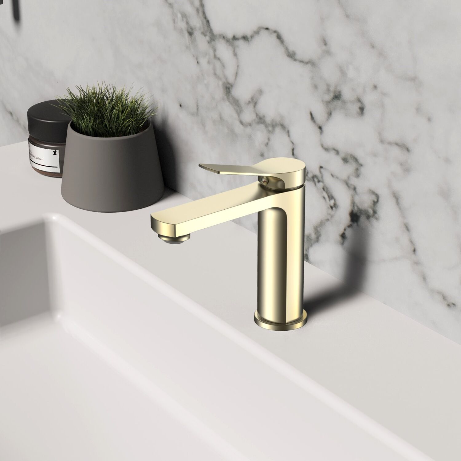 Смеситель Vincea Arco VBF-4AR01BG для раковины, цвет брашированное золото - фото 1