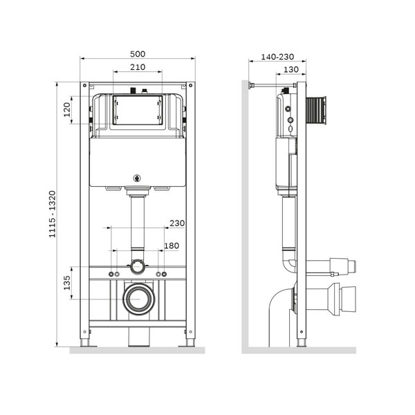 Комплект AM.PM IS450A38.50A1700 подвесного унитаза Inspire 2.0 FlashClean с сиденьем микролифт и инсталляции c черной кнопкой