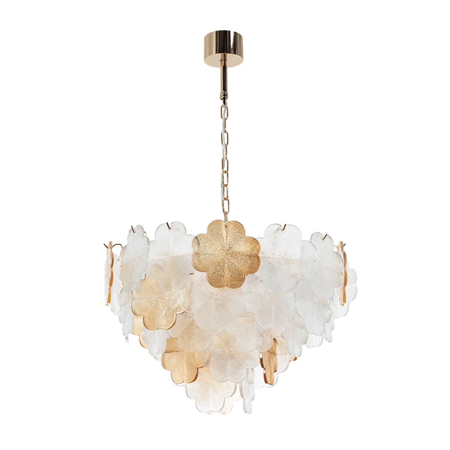 Подвесная люстра Arte Lamp Mallika A4077LM-10GO, арматура золото, плафон стекло прозрачное