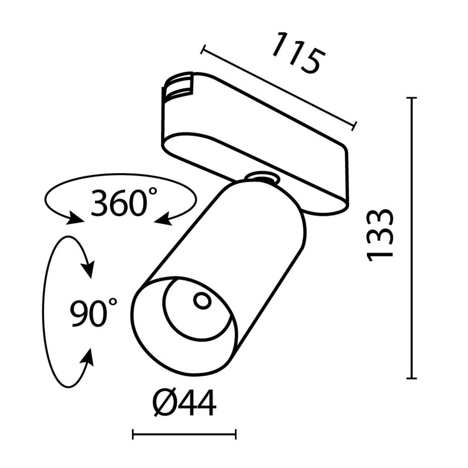 Трековый светильник Maytoni Focus LED TR103-1-12W3K-M-B, арматура черная    - фото 1