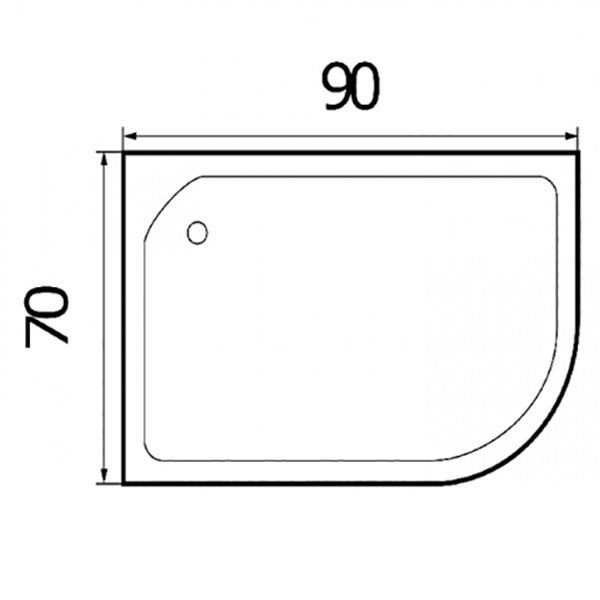 Поддон для душа Wemor 90/70/24 L 90x70, левый, ABS-пластик, цвет белый - фото 1