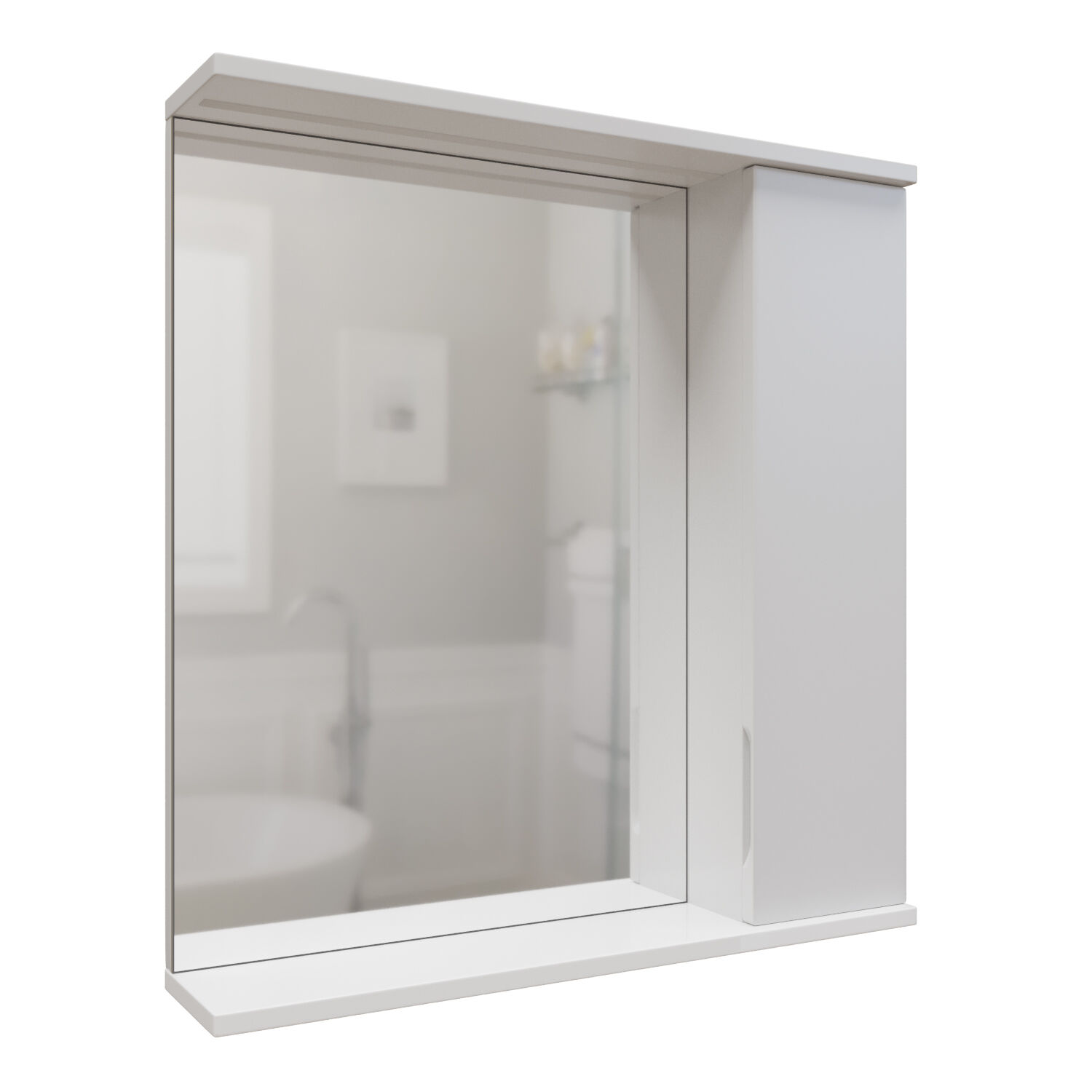 Шкаф-зеркало Mixline Лайн 60, правый, с подсветкой, цвет белый