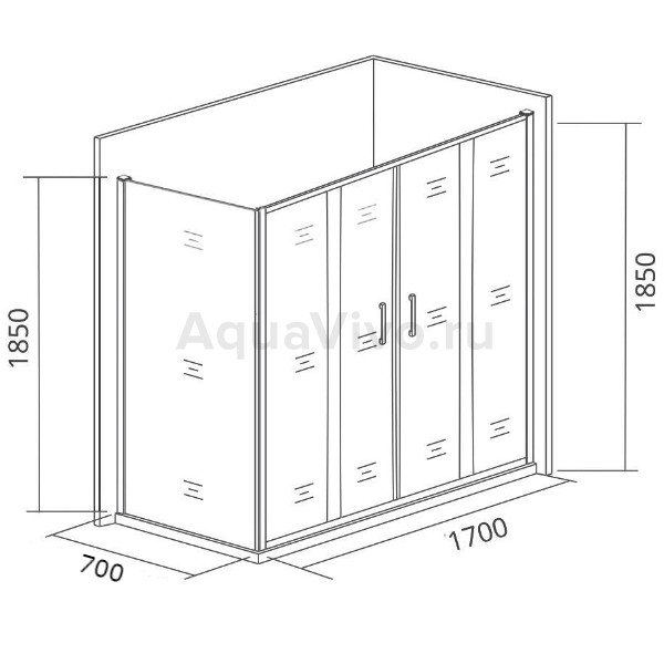 Душевой уголок Good Door Infinity WTW-TD+SP-G-CH 170x70, стекло грейп, профиль хром - фото 1