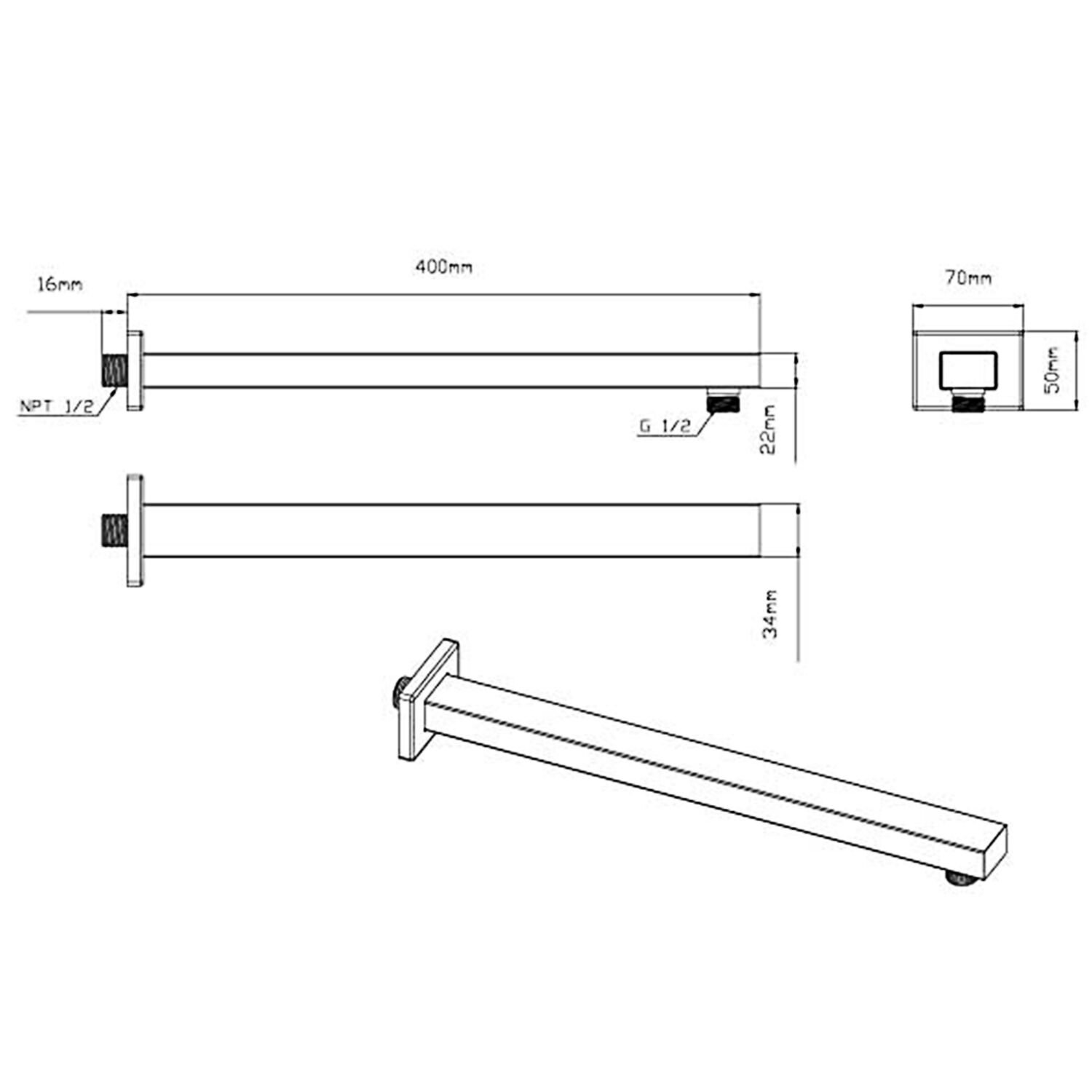 Верхний душ Vincea VSHD-41CCH, с кронштейном, цвет хром - фото 1