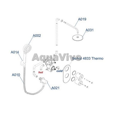 Душевой комплект WasserKRAFT Donau A16031, встраиваемый, цвет хром