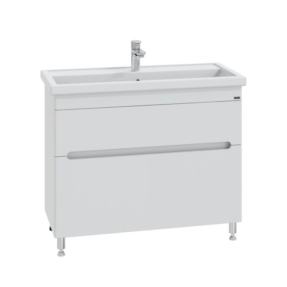 Тумба под раковину Санта Лондон 100 напольная, с ящиками, цвет белый - фото 1