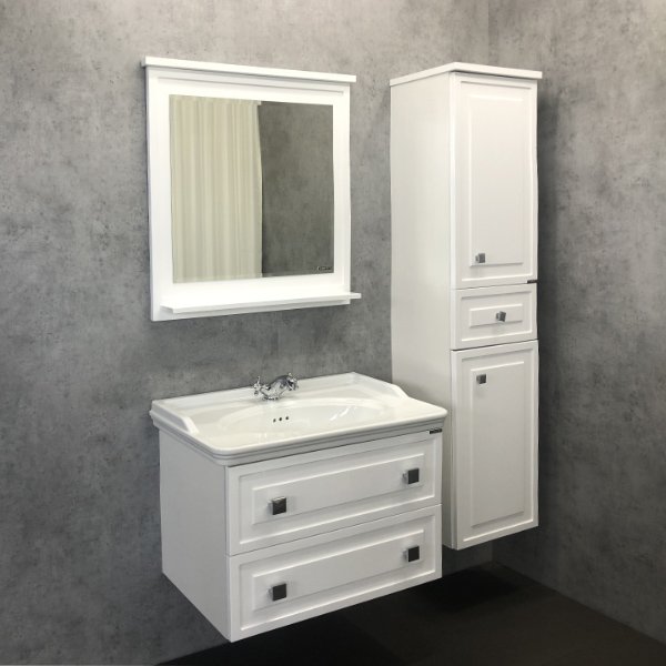 Мебель для ванной Comforty Феррара 80, цвет белый глянец